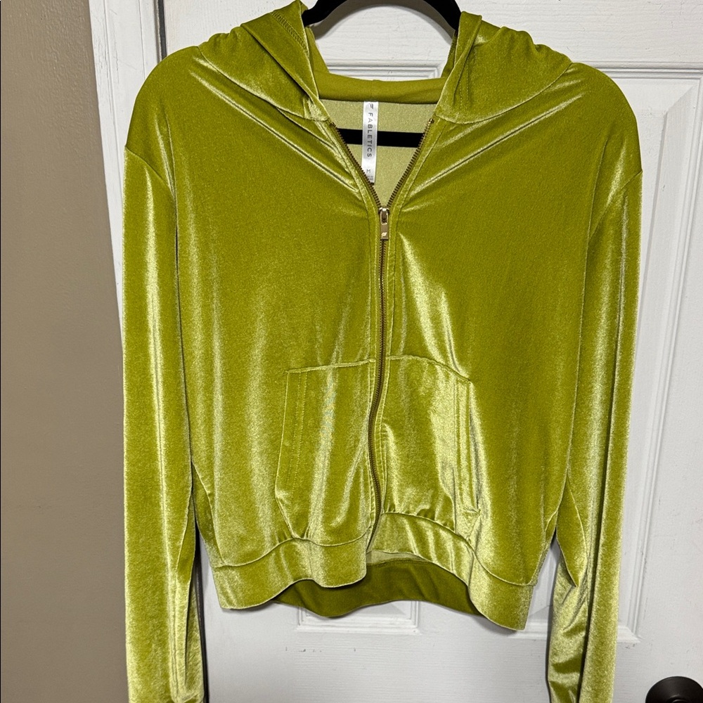 Fabletics Lime Green Velvet Women's Jacket